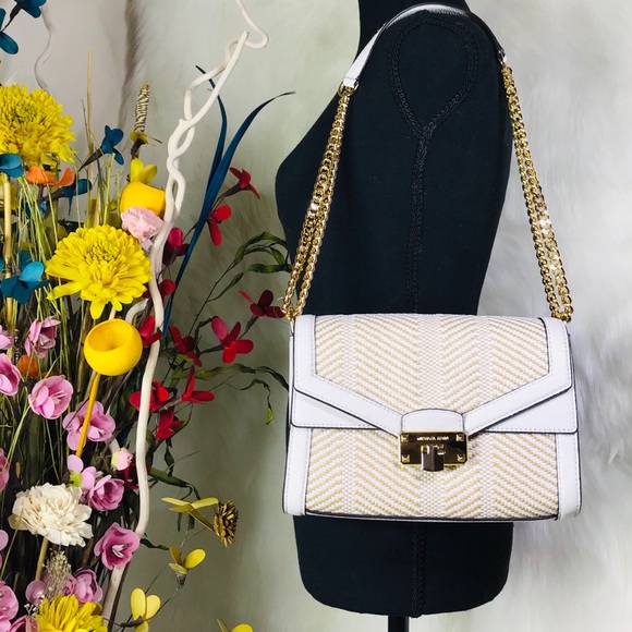 Michael Kors Kinsley Weaved Shoulder Flap Bag - Picture 7 of 8